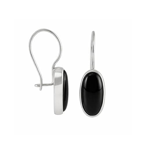 Sterling Silver Black Onyx Drop Earrings