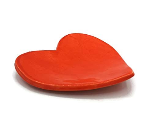 Handmade Red Heart Pottery Bowl