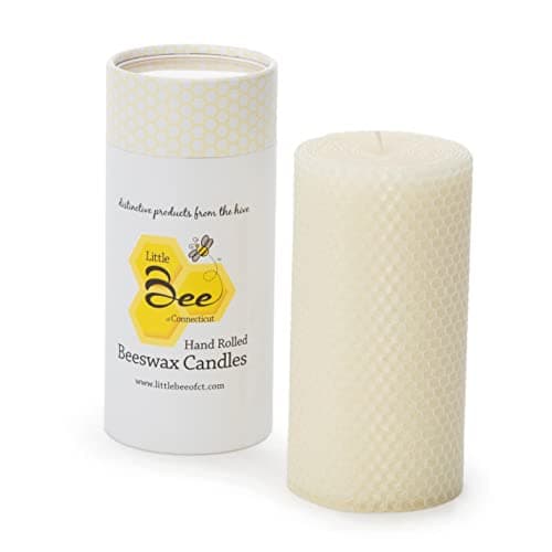 Little Bee of Connecticut Hand-Rolled Beeswax Pillar, 6 in