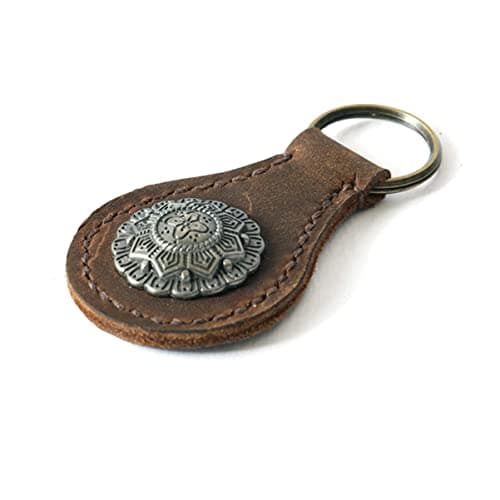 Vintage Cowhide Teardrop Key Ring