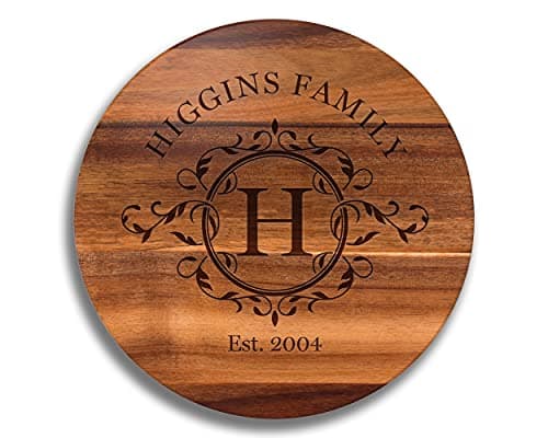 Engraved Acacia Lazy Susan