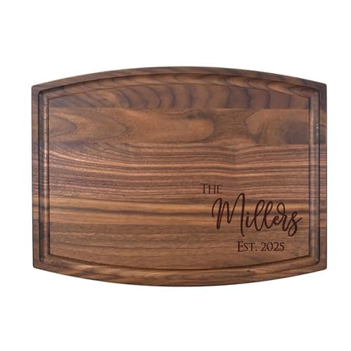 Custom Engraved Walnut Board, 9 x 12 in with Groove
