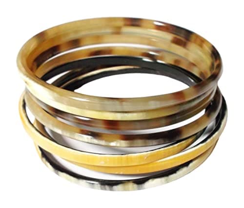 Cow Horn Bangle Set, 7 Piece