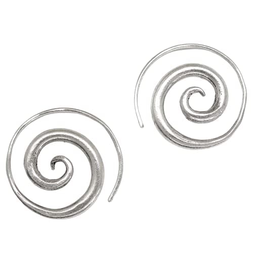 Sterling Silver Thick Spiral Hoops