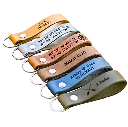 Personalized Italian Leather Keychain