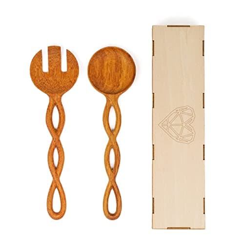 JABIHOME Wooden Salad Server Set