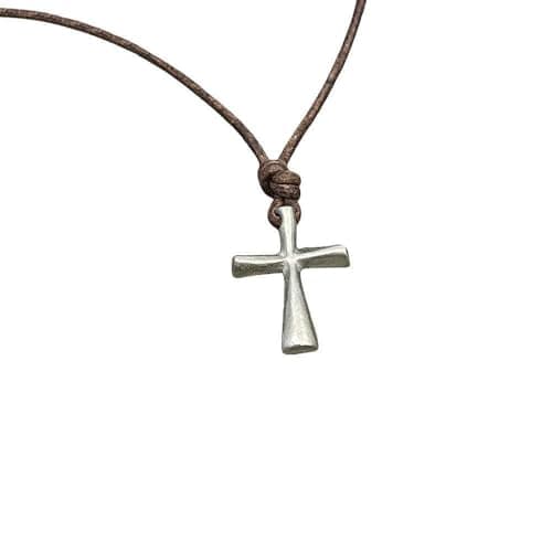 Zulasurfing Studios Pewter Cross on Leather Cord