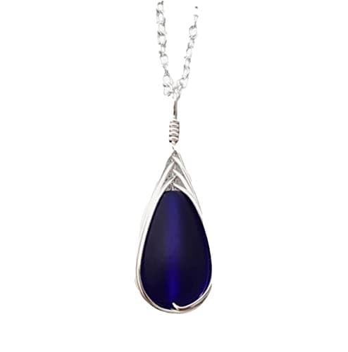 Braided Teardrop Sea Glass Necklace