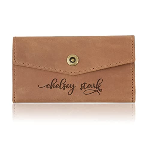 Personalized Engraved Leather Wallet for Women