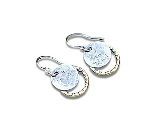 Sterling Silver Moon Dangle Earrings