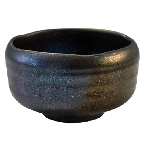 Asayu Japan Matcha Bowl Chawan, Sazanami Peacock Blue