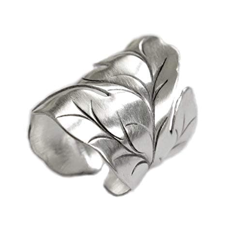 Sterling Silver Nature Leaf Statement Wrap Ring
