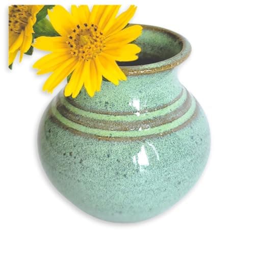 Handmade Dandelion Flower Pot, Green