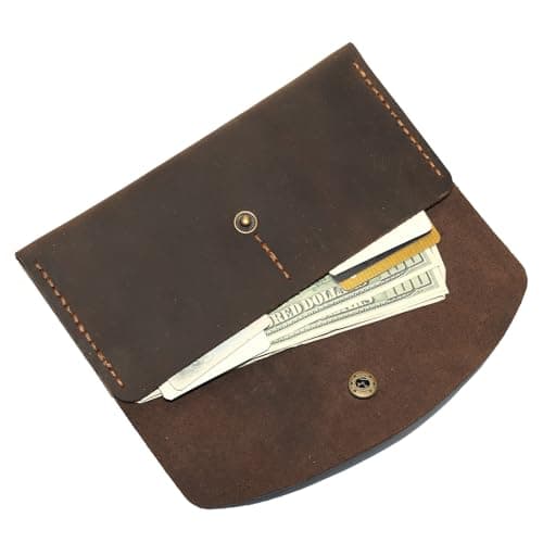 Hand-Stitched Crazy Horse Envelope Card Holder