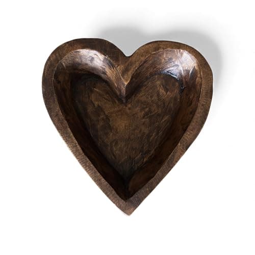 Ranch Junkie Wood Heart Bowl, Medium