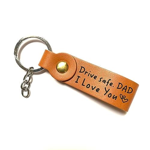 Drive Safe Leather Keychain