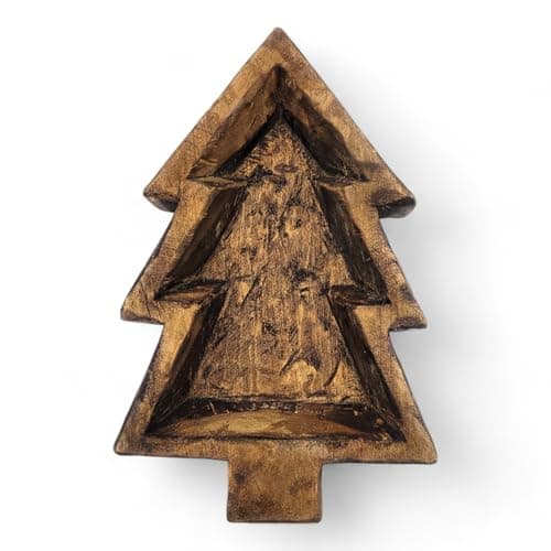 Tree-Shaped Wooden Dough Bowl, 13 to 14.5 in