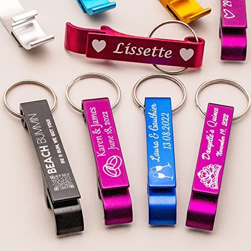 Engraved Bottle Opener Keychain, Bulk