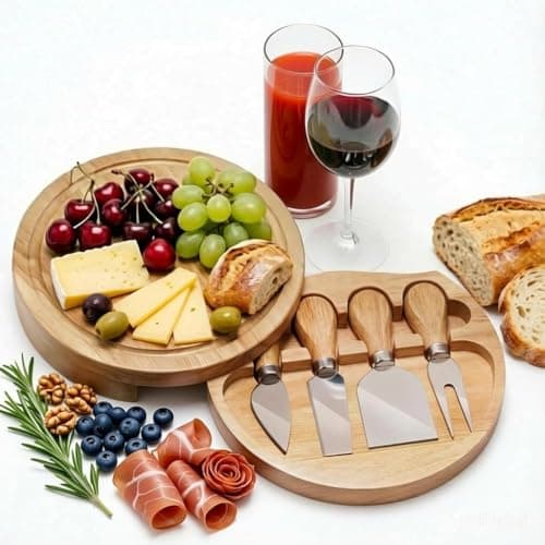 PONDI 8-Inch Round Cheese Board Set