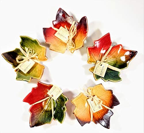 Earthen Vessels Thimble Berry Leaf Spoon Rest Set, 5 Pieces