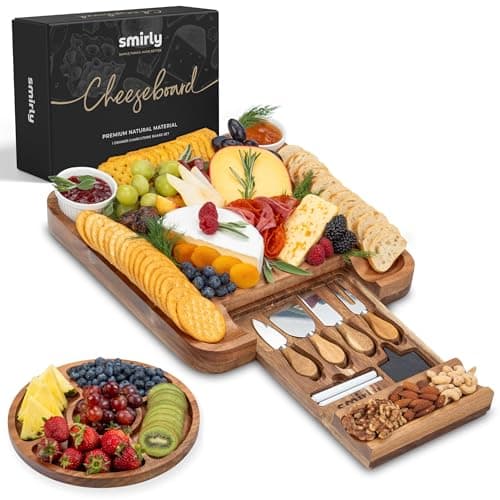 Smirly Acacia Charcuterie Board Set with Accessories